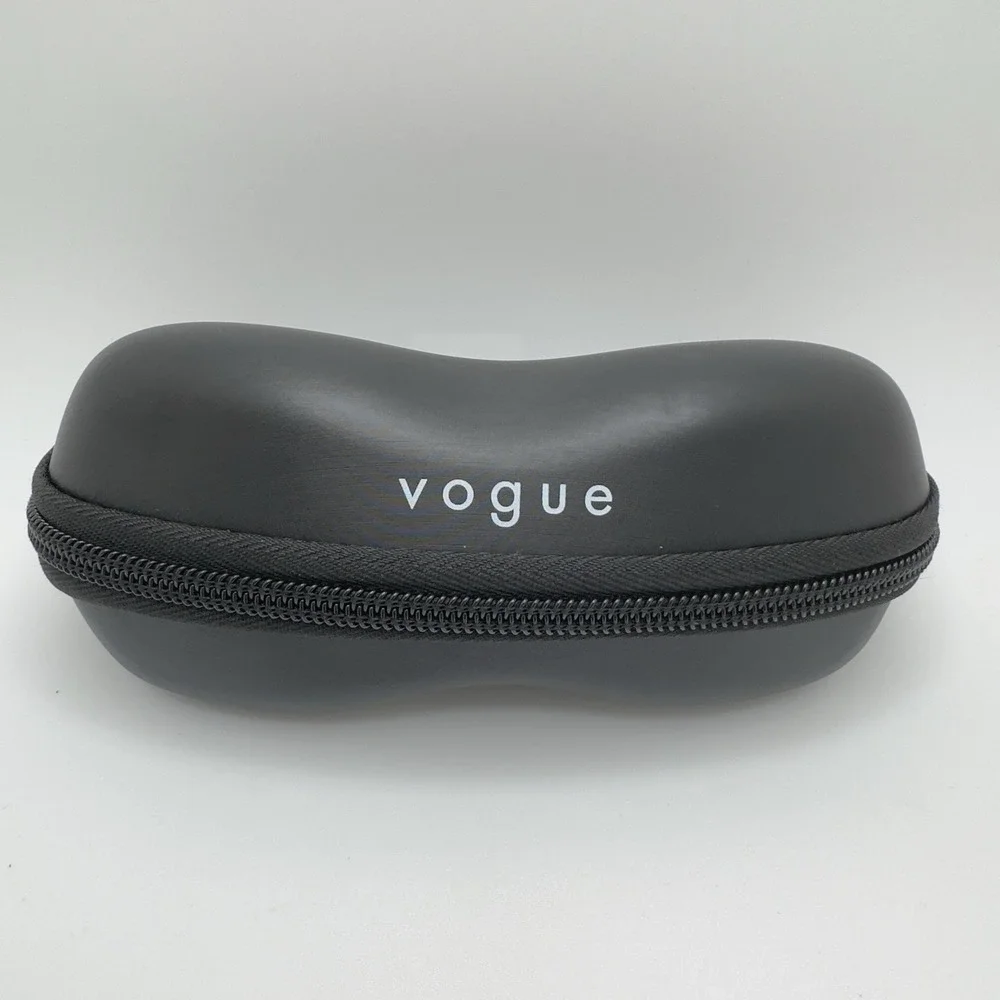 Vogue Black Hard Shell Eyeglass & Sunglasses Case Zipper Protective Travel Box
